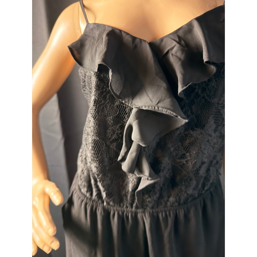 Candies Black Lace Ruffle Bodice Jumpsuit M Y2K Coquette Cocktail Romantic Goth - Picture 11 of 16